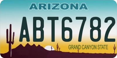 AZ license plate ABT6782