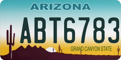 AZ license plate ABT6783