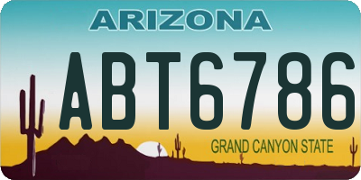 AZ license plate ABT6786