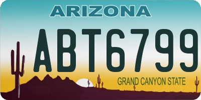 AZ license plate ABT6799