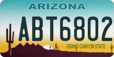 AZ license plate ABT6802