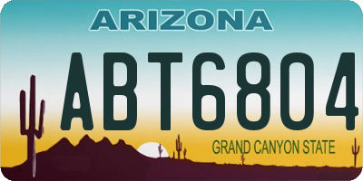 AZ license plate ABT6804