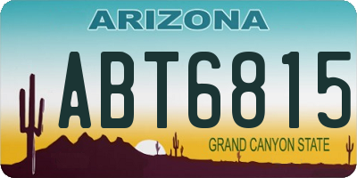 AZ license plate ABT6815
