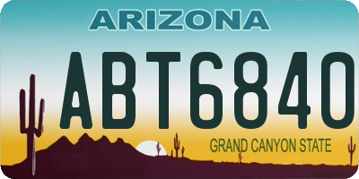 AZ license plate ABT6840
