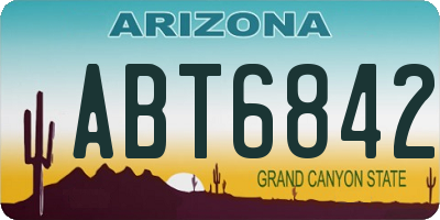 AZ license plate ABT6842