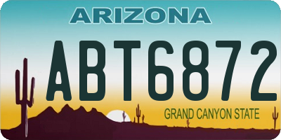 AZ license plate ABT6872