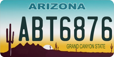 AZ license plate ABT6876
