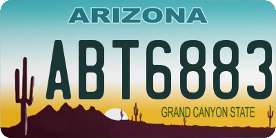 AZ license plate ABT6883