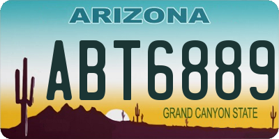 AZ license plate ABT6889