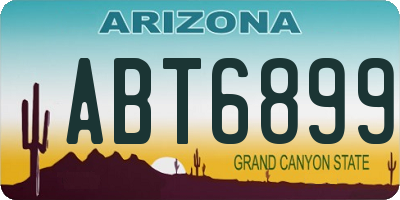 AZ license plate ABT6899