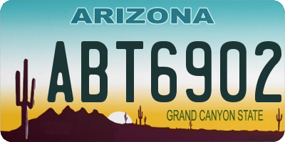 AZ license plate ABT6902