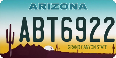AZ license plate ABT6922