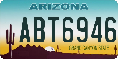 AZ license plate ABT6946