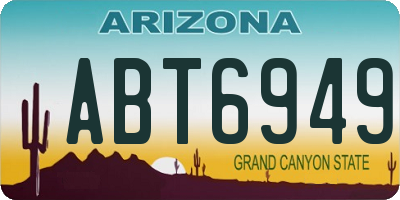 AZ license plate ABT6949