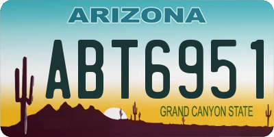 AZ license plate ABT6951