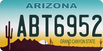 AZ license plate ABT6952