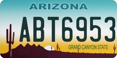 AZ license plate ABT6953