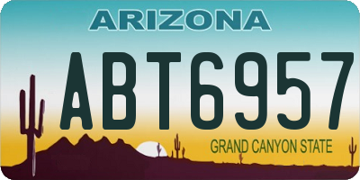AZ license plate ABT6957