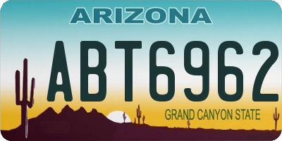 AZ license plate ABT6962
