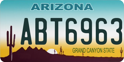 AZ license plate ABT6963