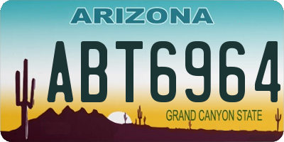 AZ license plate ABT6964