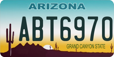 AZ license plate ABT6970