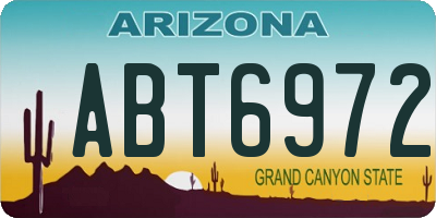 AZ license plate ABT6972