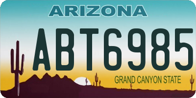 AZ license plate ABT6985
