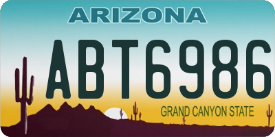 AZ license plate ABT6986