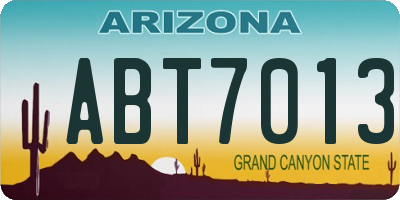 AZ license plate ABT7013