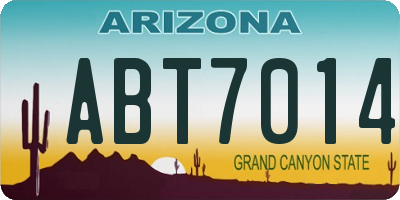 AZ license plate ABT7014