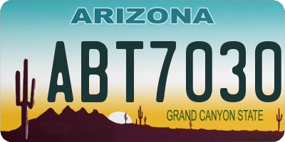 AZ license plate ABT7030