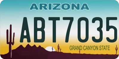 AZ license plate ABT7035