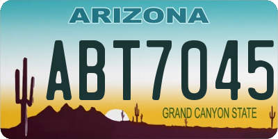 AZ license plate ABT7045