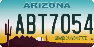 AZ license plate ABT7054