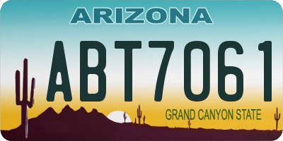 AZ license plate ABT7061