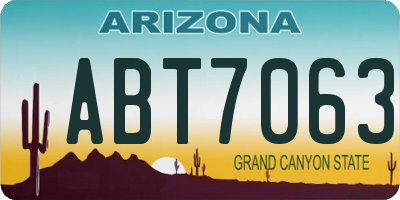 AZ license plate ABT7063