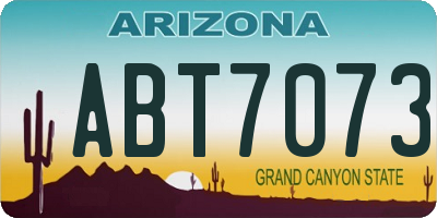 AZ license plate ABT7073