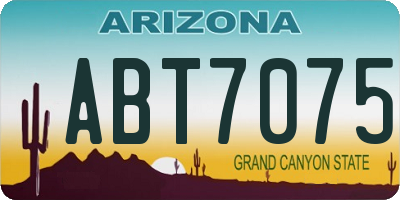 AZ license plate ABT7075