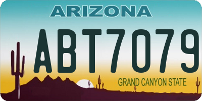 AZ license plate ABT7079