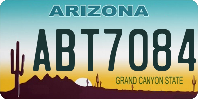AZ license plate ABT7084