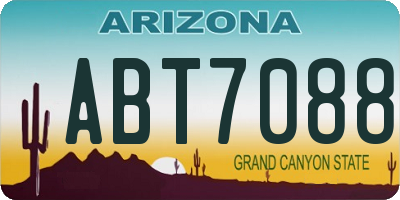 AZ license plate ABT7088