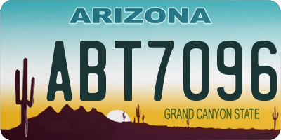 AZ license plate ABT7096