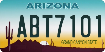 AZ license plate ABT7101