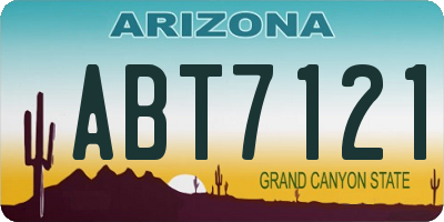 AZ license plate ABT7121