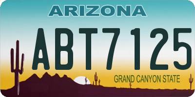 AZ license plate ABT7125