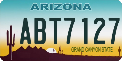 AZ license plate ABT7127