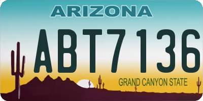 AZ license plate ABT7136