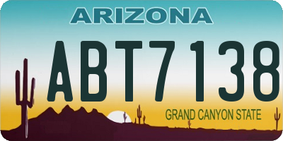 AZ license plate ABT7138