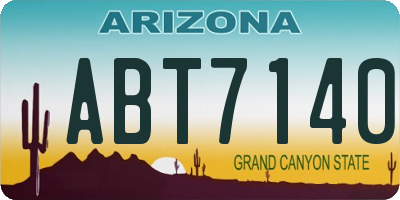 AZ license plate ABT7140